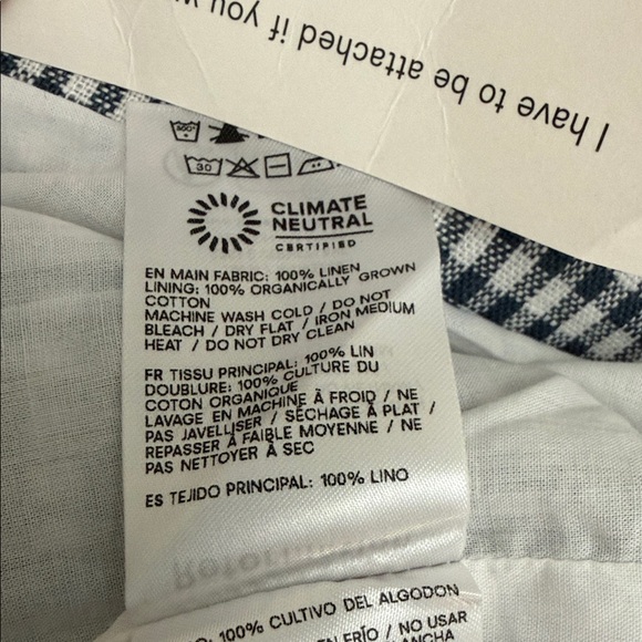 BNWT Reformation Irene Linen Slate Checkered Jacket Medium - Picture 9 of 10